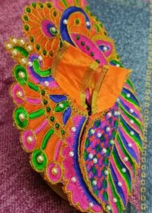 Embroidered Peacock Dress Material