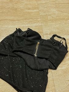 Sparkly Black Corset Bra