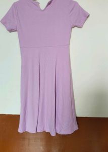 Cute Lavender Ribbed Fit &amp; Flare Dress