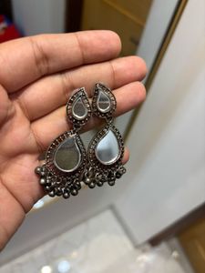 Mirror Work Dangle Earrings