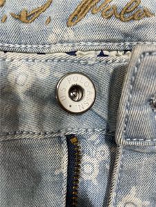Cute patterned denim shorts