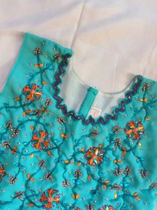 Embellished Turquoise Blouse