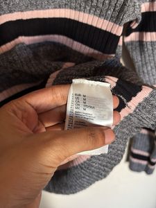H&amp;M Striped Ribbed Knit Sweater