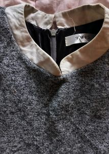 aesthetic grey collar dress