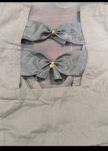 Elegant Grey Saree Blouse with Embellishments