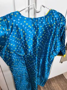 Vibrant Blue Bandhani Kurta
