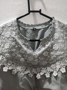 Lace Trimmed Midi Dress