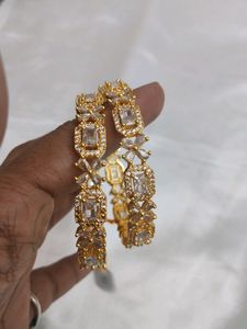 American Diamond Gold Bangles