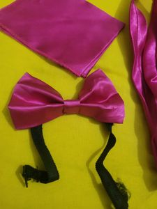 Pink Bow Tie, Sash, and Handkerchief Set for boys