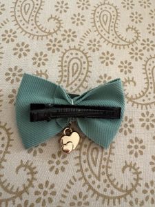 Cute Bow Hair Clip with Heart Charm