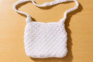 Handmade Chic White Crocheted Macrame Bag