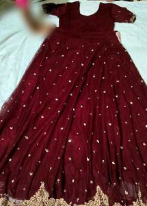 Maroon Silk Blend Blouse