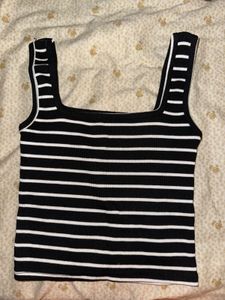 Striped Square Neck Tank Top