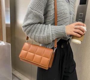 Brown Cushioned Stylish Quilted Crossbody Bag