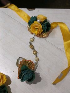 Floral Jewellery Set - Yellow &amp; Green