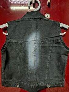 Black Denim Vest Jacket
