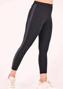 Gym Black Leggings with Side Stripe