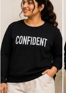 Confident Black Sweatshirt-TRENDS