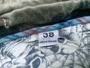 Camouflage Cargo Shorts with Skull Print