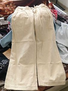 Stylish Beige Pleated Pants