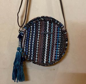Boho Woven Round Crossbody Bag