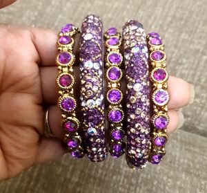 Purple Colour 2.4 Size Bangles