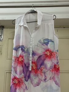 AND White Printed Tunic Size 14