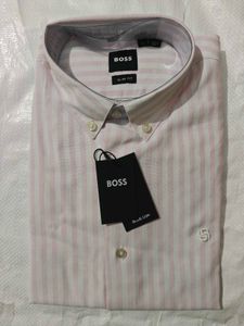 Men's Pink Striped Button-Down Shirt