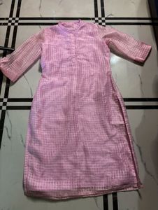 Pretty Pink Checkered Kurta