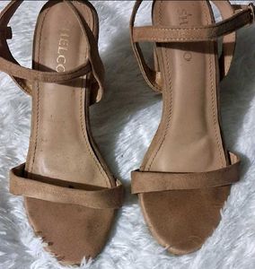 Tan Suede Strappy Heeled Sandals