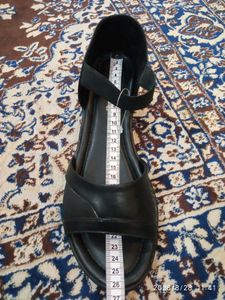 Khadim Women's Black Comfort Wedge Sandals