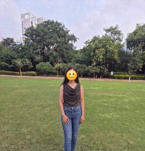 Sleek Charcoal black Cowl Neck Tank Top