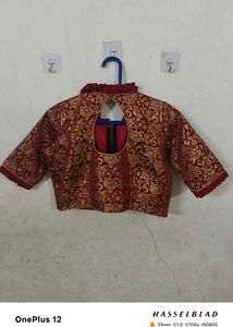 Red &amp; Gold Brocade Blouse