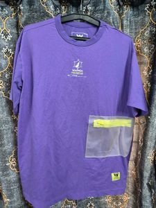 Purple Graphic Tee with Transparent Pocket