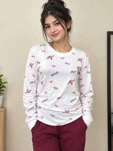 Dream &amp; Love Print Long Sleeve Top
