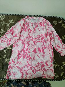Pink Floral Print Top
