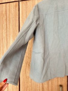 Retro Blue Suede-like Jacket or coat