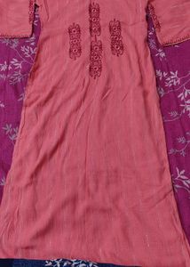 Pink Kurta Set with Maroon Pants
