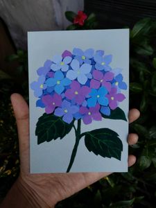 💜 Handmade Hydrangea Mini Painting