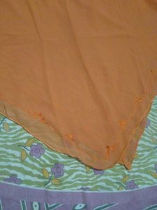 Orange Cold Shoulder Top with Embellishments