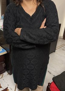 Warm Black Long Sleeve Kurta
