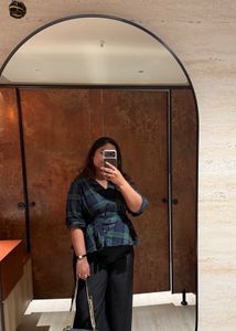 JJ Plaid Peplum Top