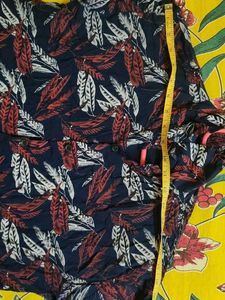 Men's Leaf Print Button-Down Shirt