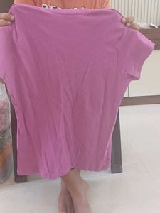 zudio Pink V-Neck T-Shirt