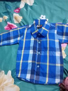 Blue Checked Shirt 3-6 months