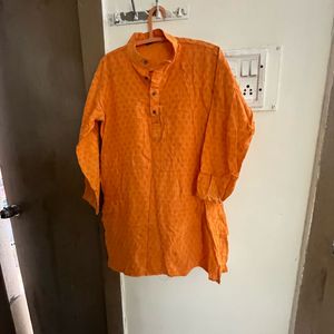 Men's Orange Kurta Set