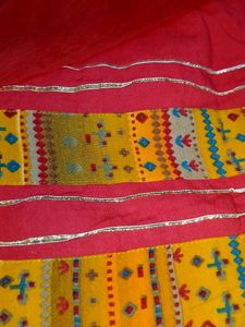 Rayon Kurta Plazo With Dupatta,Red And Yellow Mustard Mix Colour It's A Beautiful Design With Plazo .lace And Mirror Work In Kurta