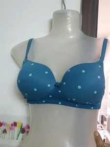 Cute Blue Polka Dot Bra 32 B