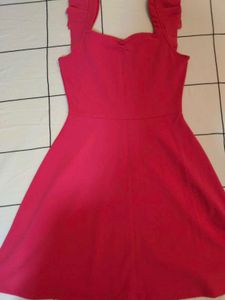 Cute Pink Ruffle Strap Dress