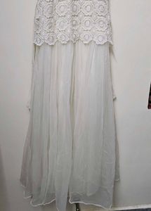 Elegant White Lace & Tulle Gown